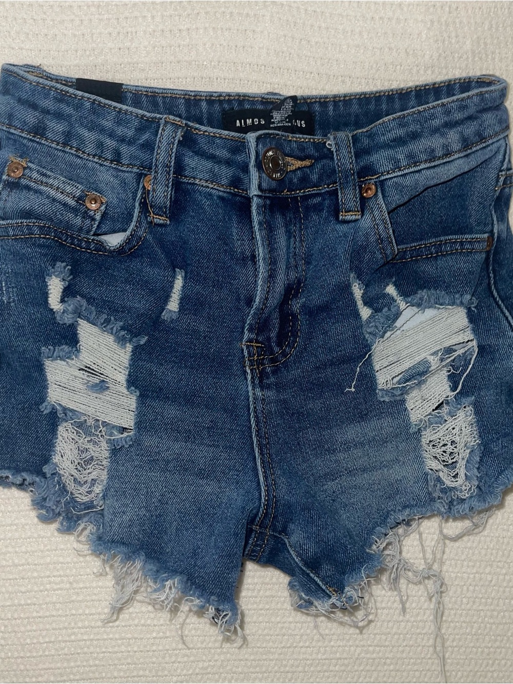 00 Almost Famous Dark Blue Denim Cutoff Shorts